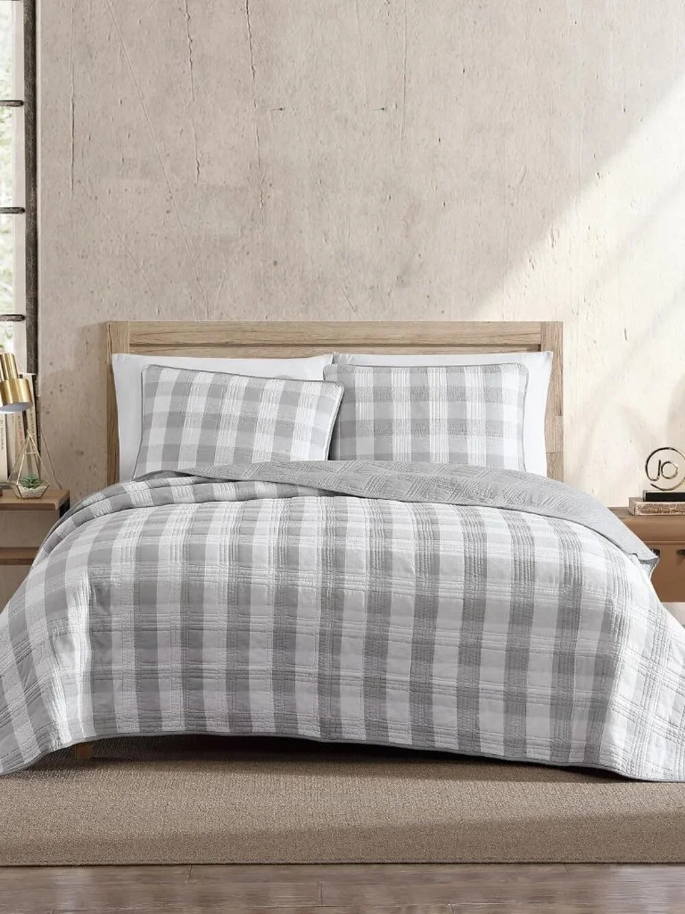 Twin Quilt Set, Cotton Reversible Bedding with Matching Sham, Luxurious Bedding